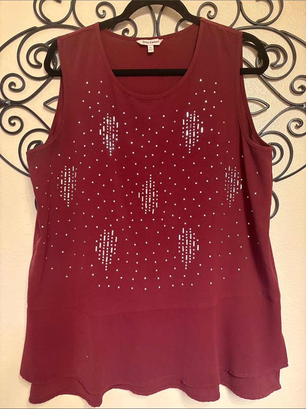 Juicy Couture Burgundy Sleeveless Studded Tank